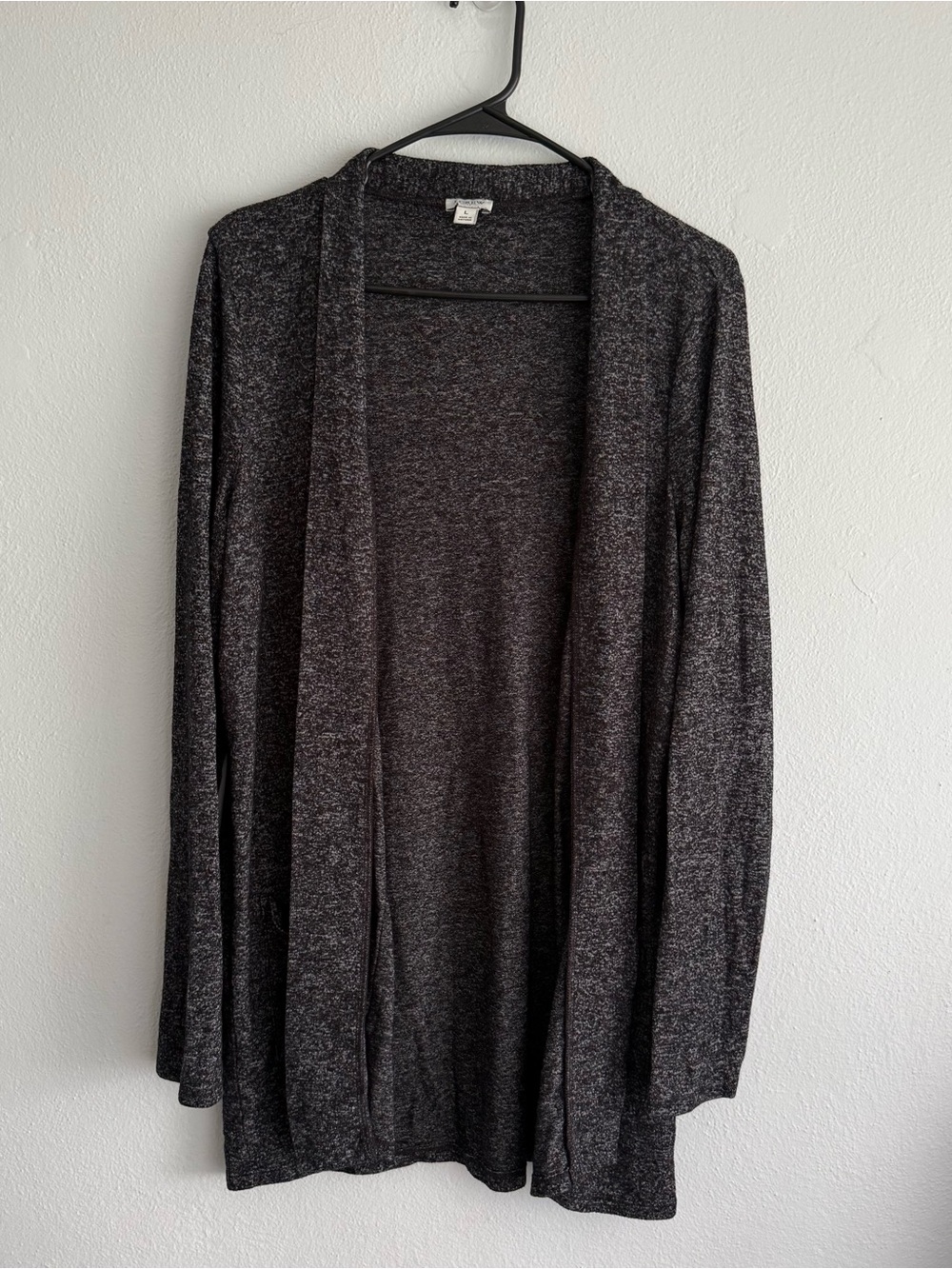 J. Crew Heather Charcoal Open-Front Cardigan - Size Large